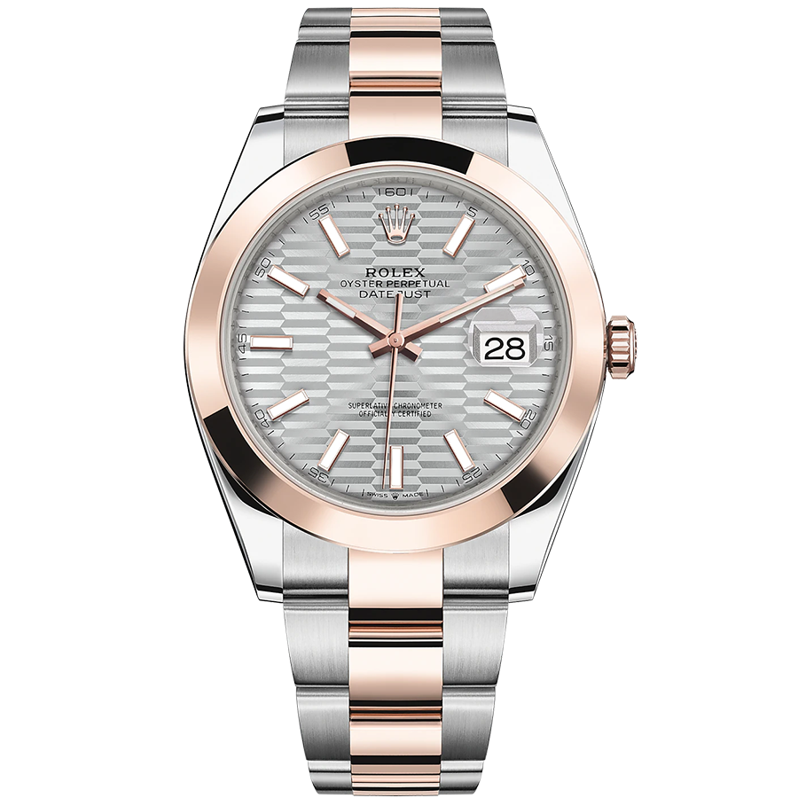 Rolex Datejust 41mm Silver, Fluted Motif Dial Smooth Bezel 126301